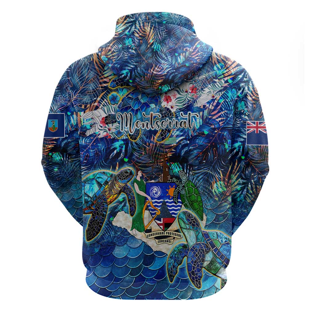 Montserrat Hoodie Sea Turtle Tropical Pattern DT02