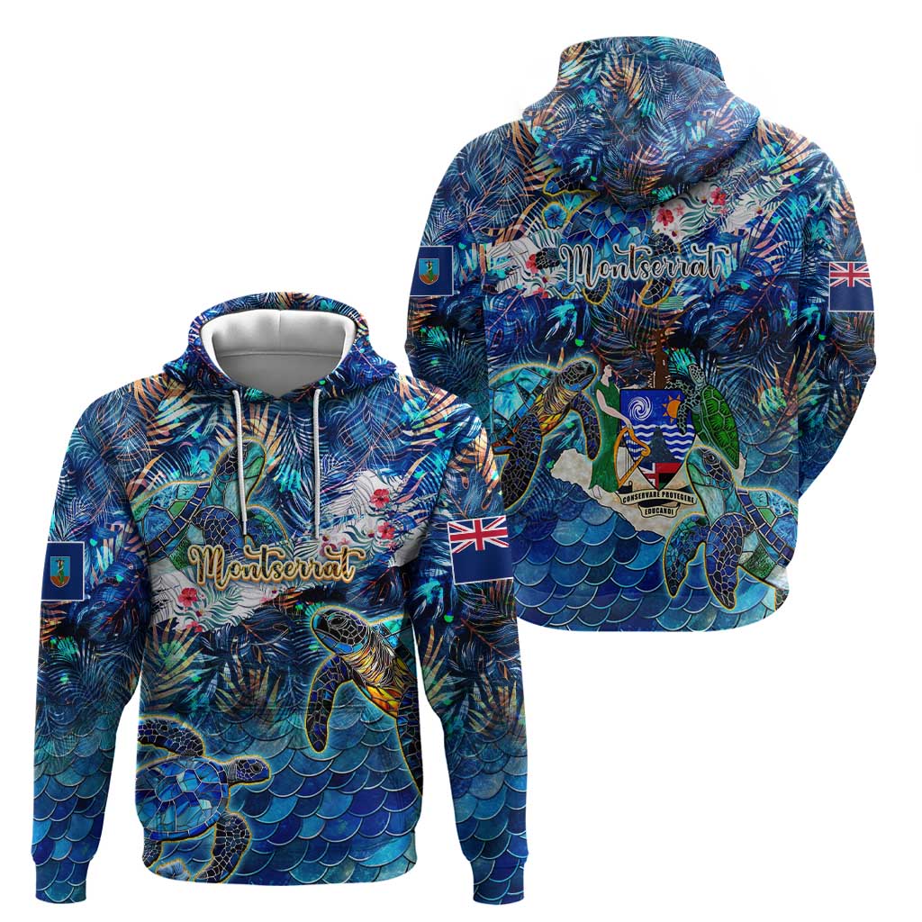 Montserrat Hoodie Sea Turtle Tropical Pattern DT02