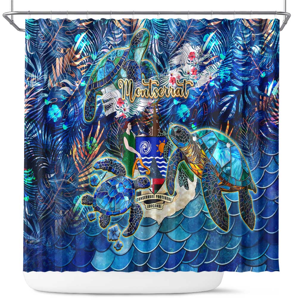Montserrat Shower Curtain Sea Turtle Tropical Pattern DT02