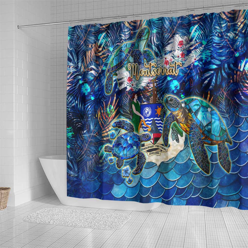 Montserrat Shower Curtain Sea Turtle Tropical Pattern DT02