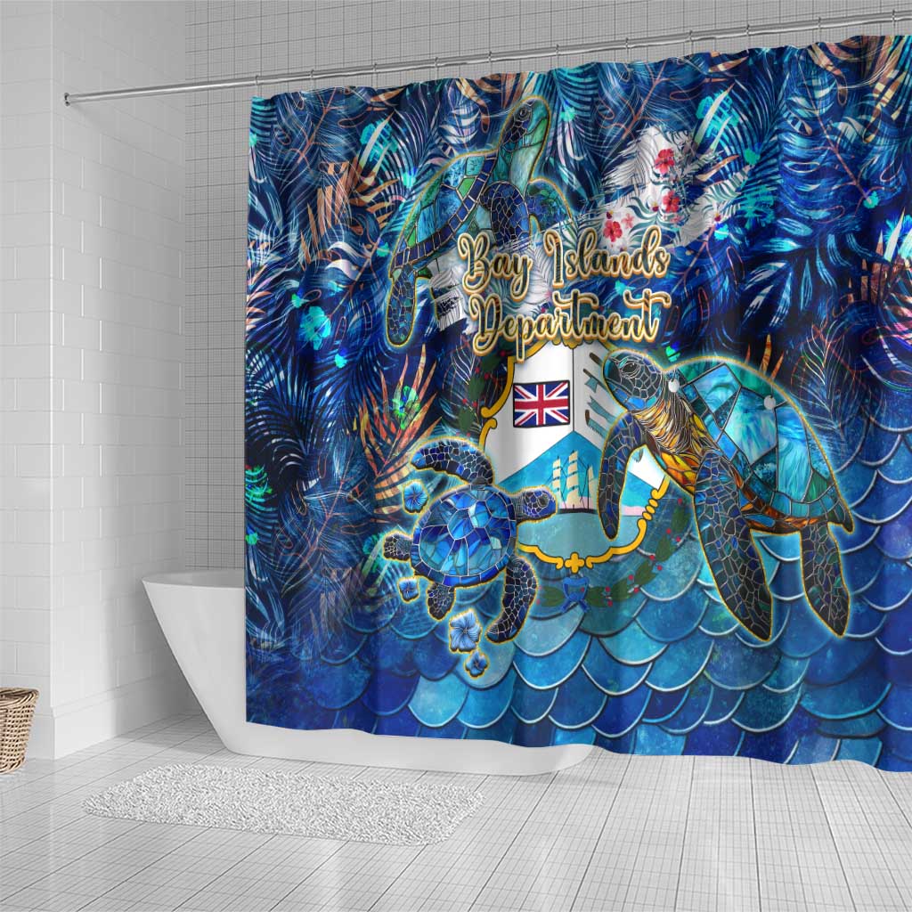 Bay Islands Department Shower Curtain Sea Turtle Tropical Pattern DT02