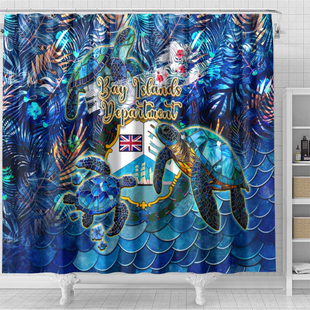 Bay Islands Department Shower Curtain Sea Turtle Tropical Pattern DT02