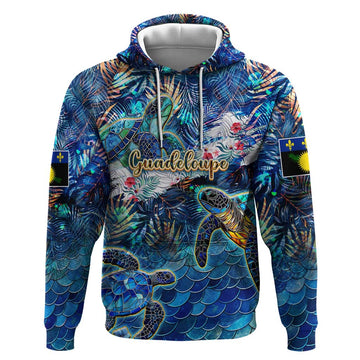 Guadeloupe Hoodie Sea Turtle Tropical Pattern DT02