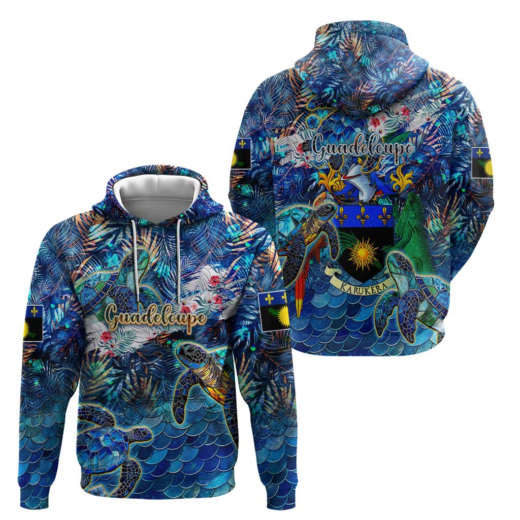 Guadeloupe Hoodie Sea Turtle Tropical Pattern DT02