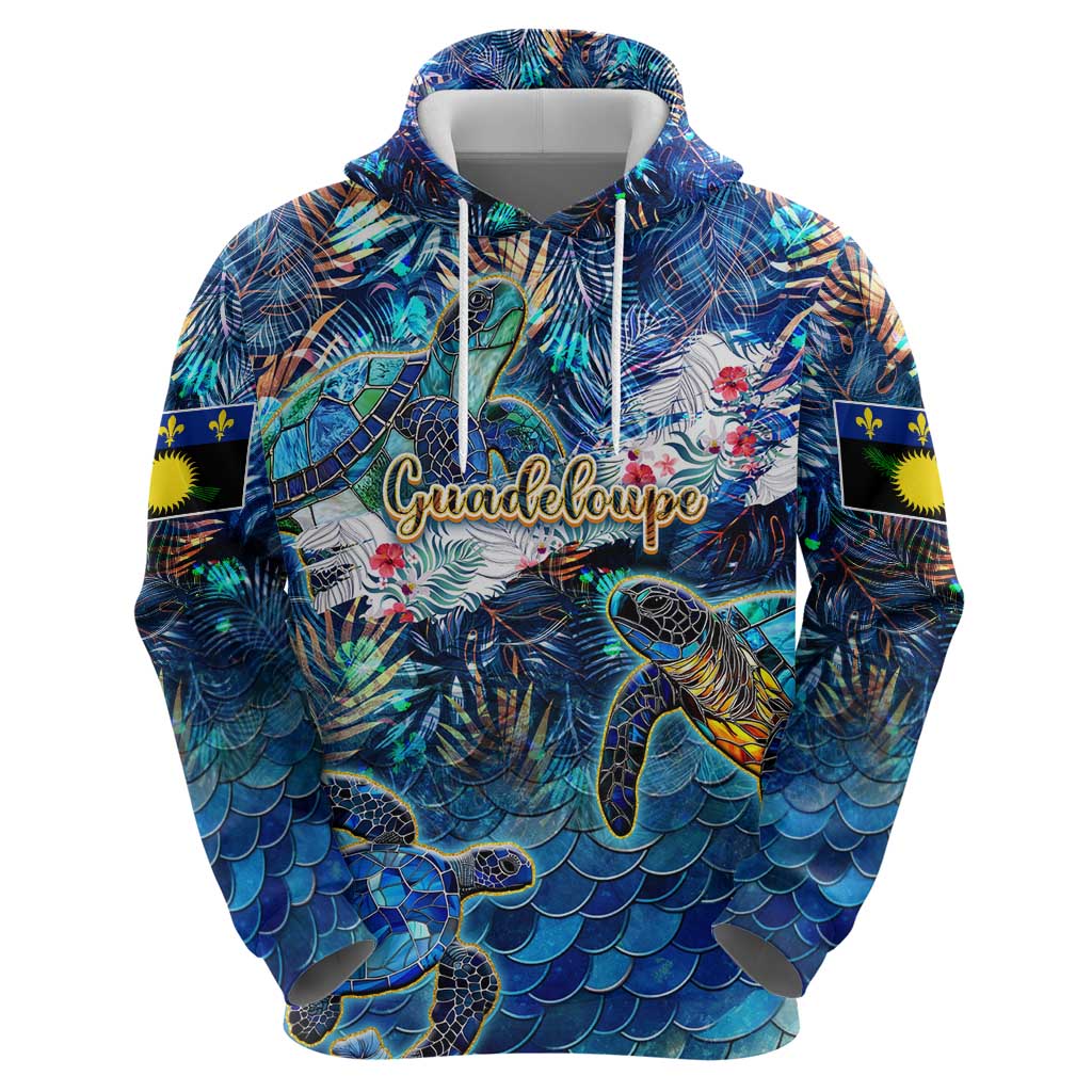 Guadeloupe Hoodie Sea Turtle Tropical Pattern DT02