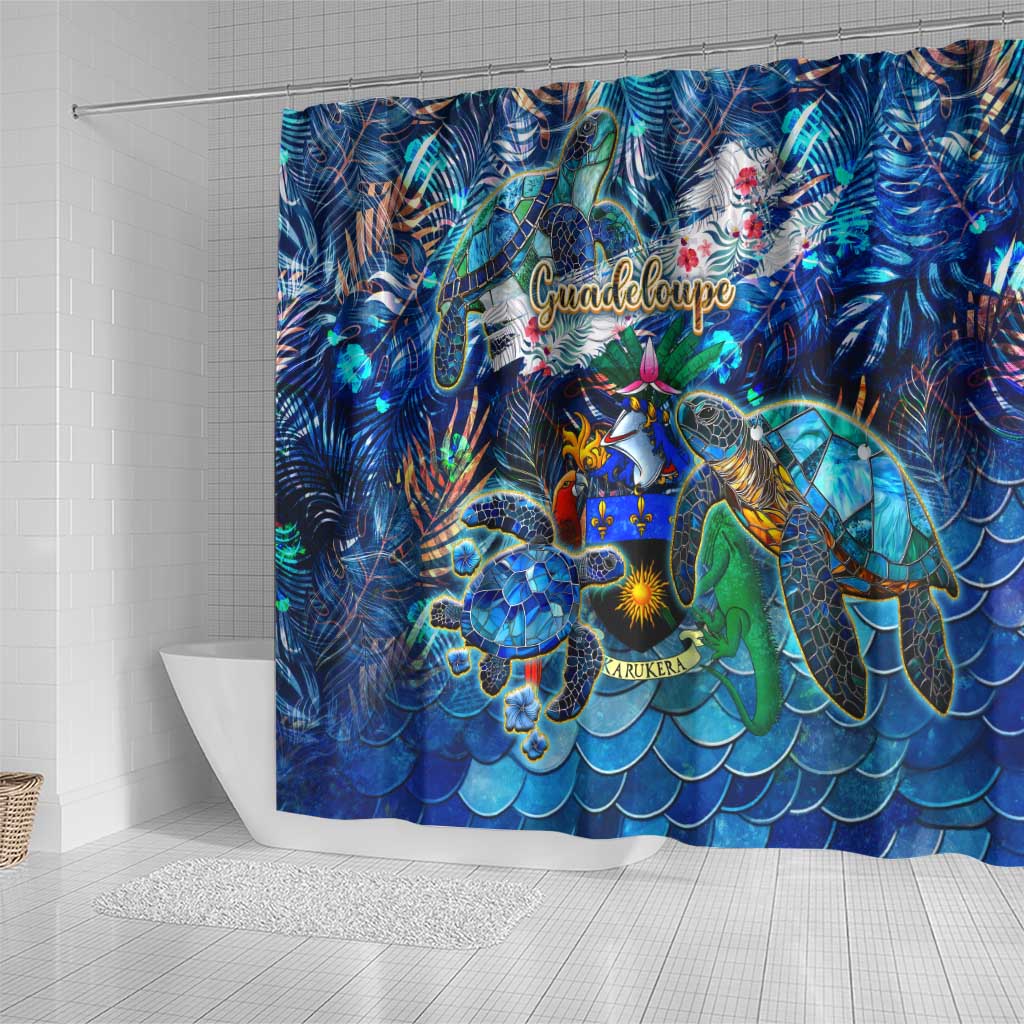 Guadeloupe Shower Curtain Sea Turtle Tropical Pattern DT02