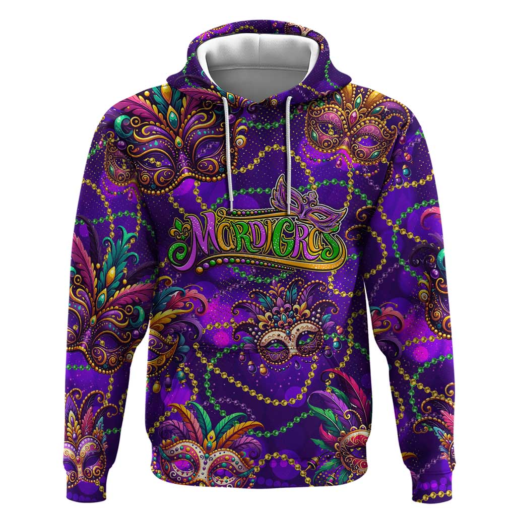 Mardi Gras Hoodie Mask Glitter Art DT02