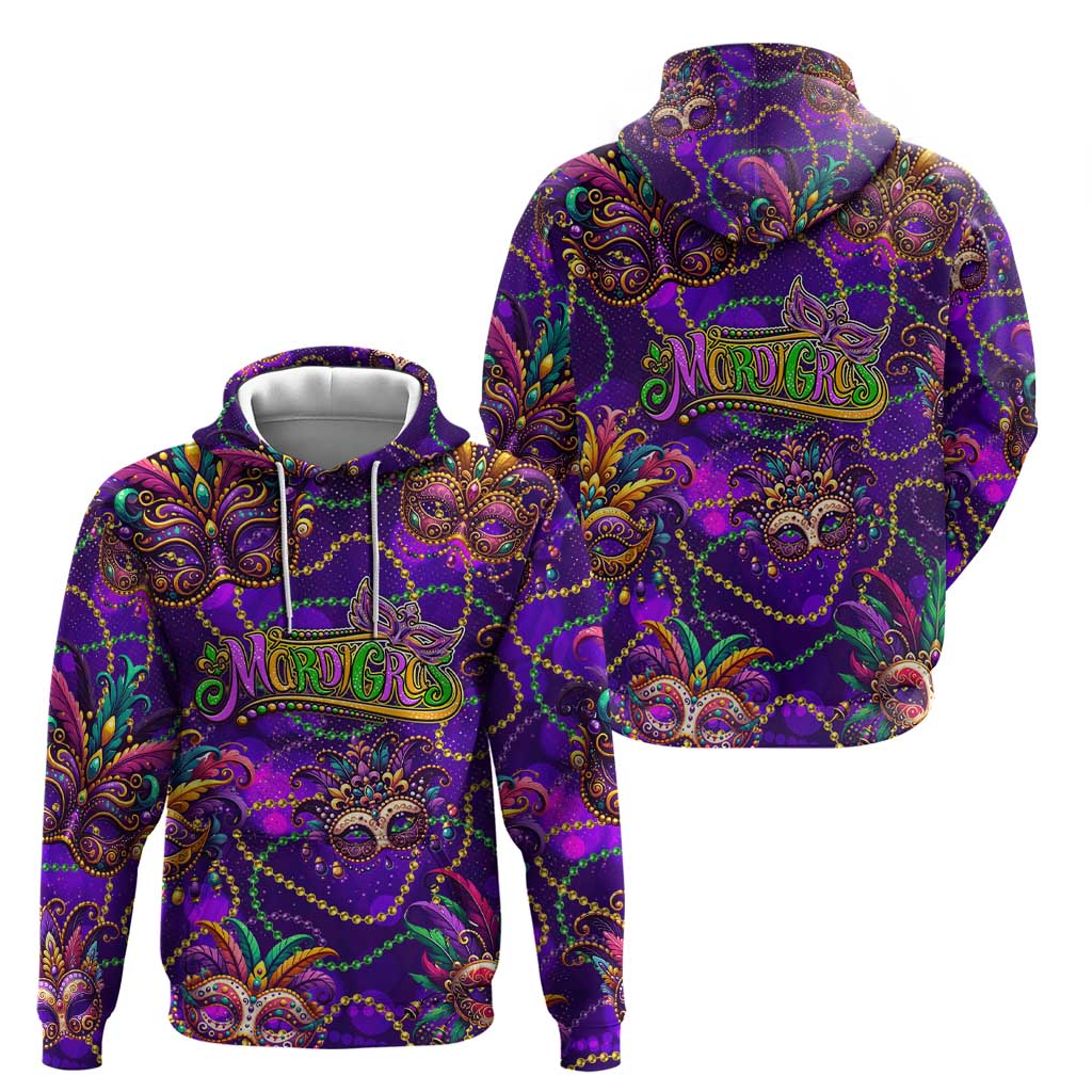 Mardi Gras Hoodie Mask Glitter Art DT02