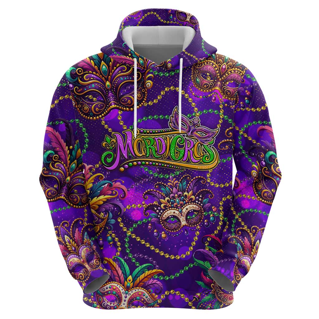 Mardi Gras Hoodie Mask Glitter Art DT02