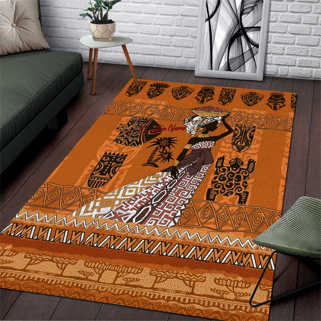 Personalized Beautiful Woman African Area Rug DT02