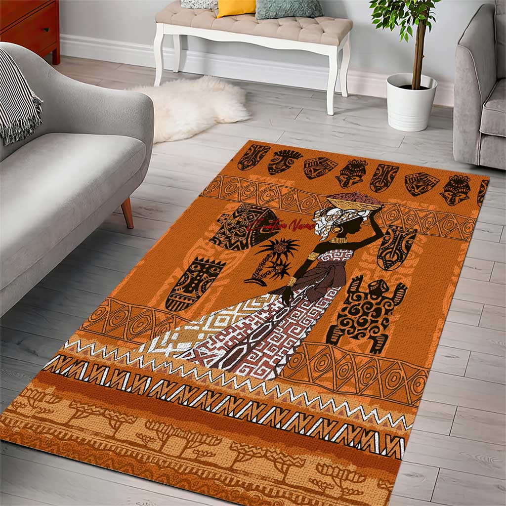 Personalized Beautiful Woman African Area Rug DT02