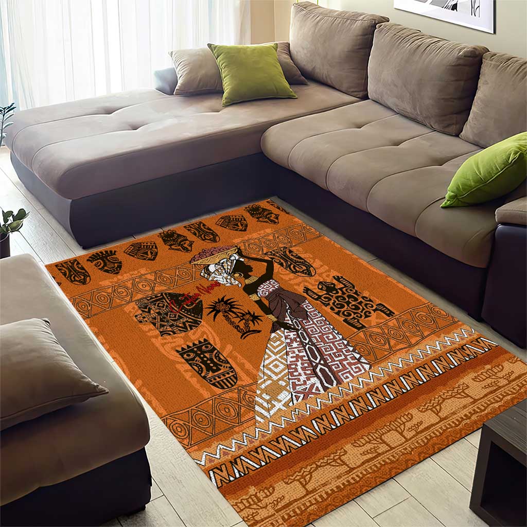 Personalized Beautiful Woman African Area Rug DT02