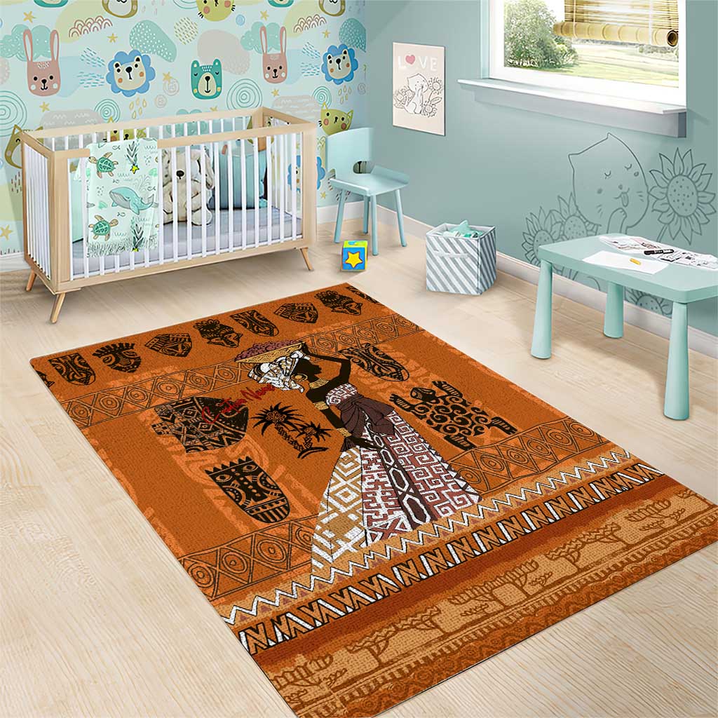 Personalized Beautiful Woman African Area Rug DT02