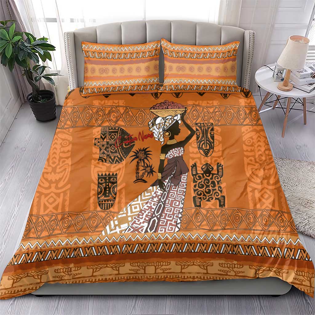 Personalized Beautiful Woman African Bedding Set DT02