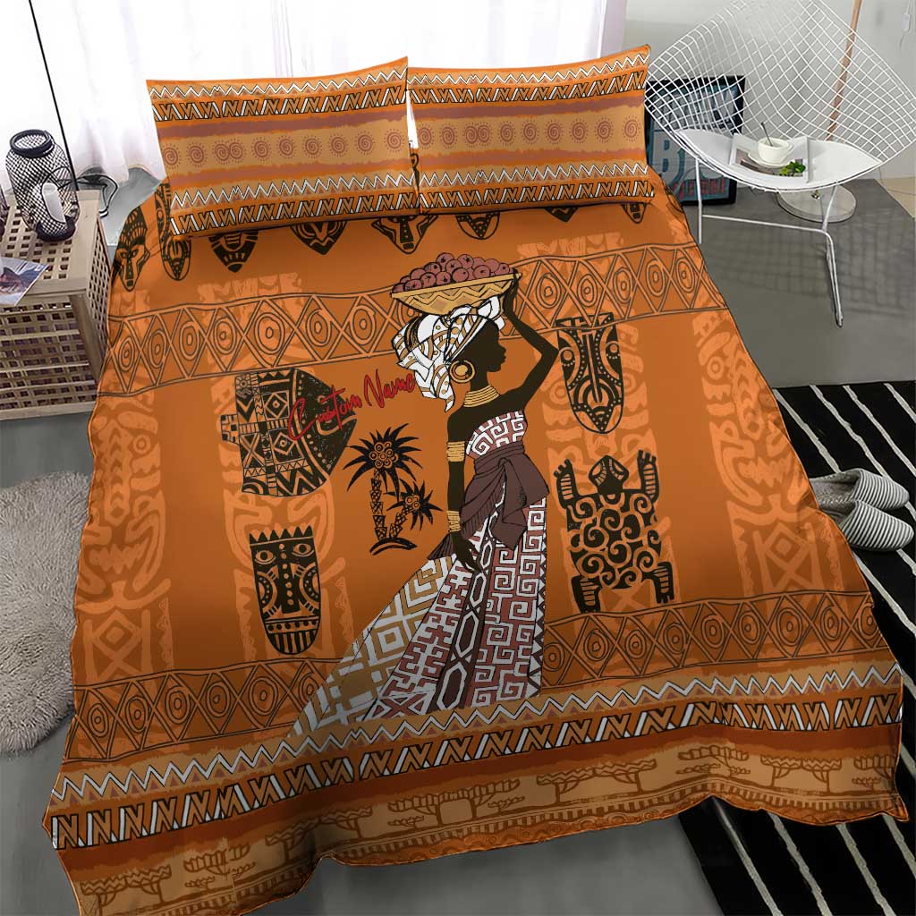 Personalized Beautiful Woman African Bedding Set DT02