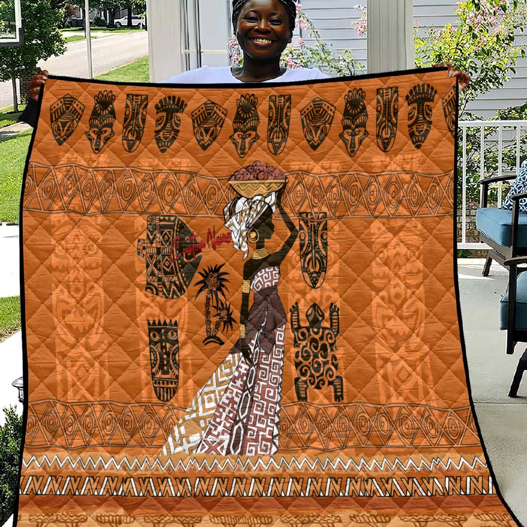Personalized Beautiful Woman African Quilt DT02