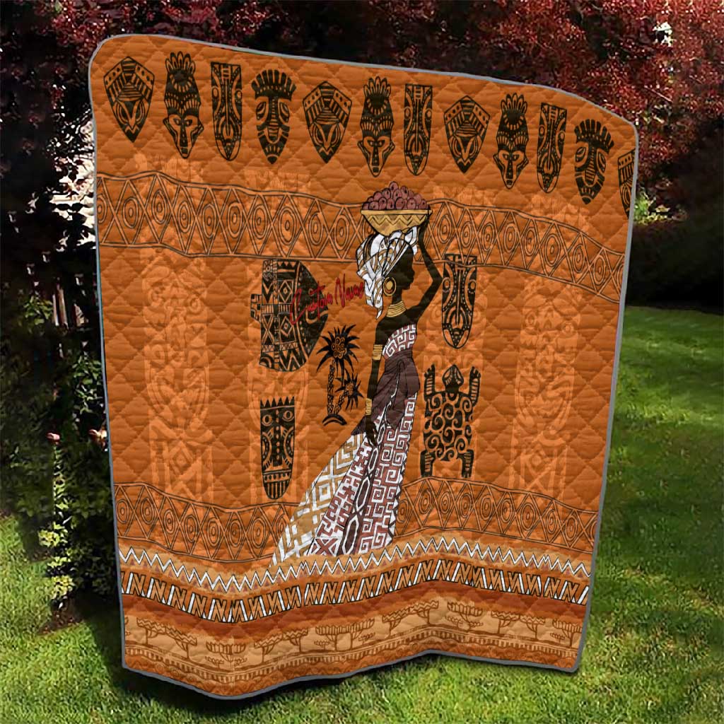 Personalized Beautiful Woman African Quilt DT02