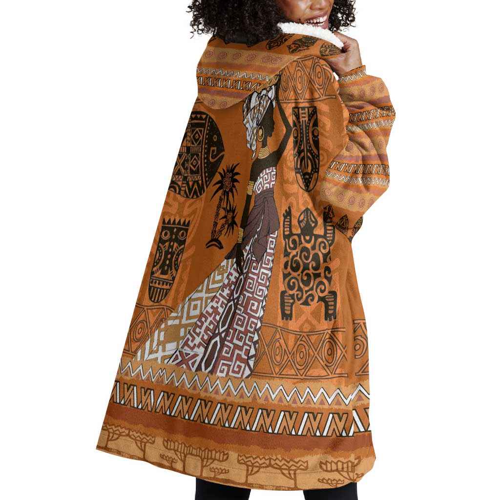 Personalized Beautiful Woman African Wearable Blanket Hoodie DT02