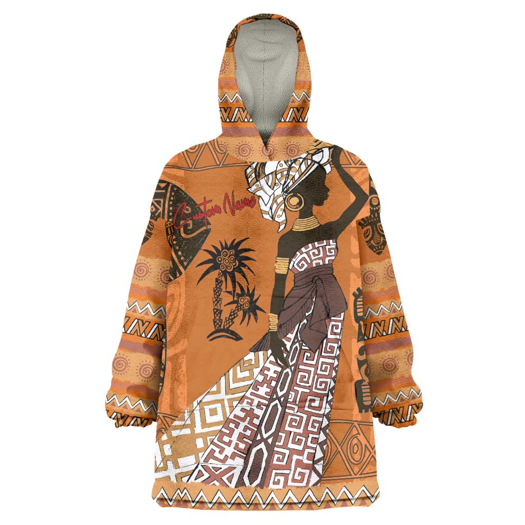 Personalized Beautiful Woman African Wearable Blanket Hoodie DT02