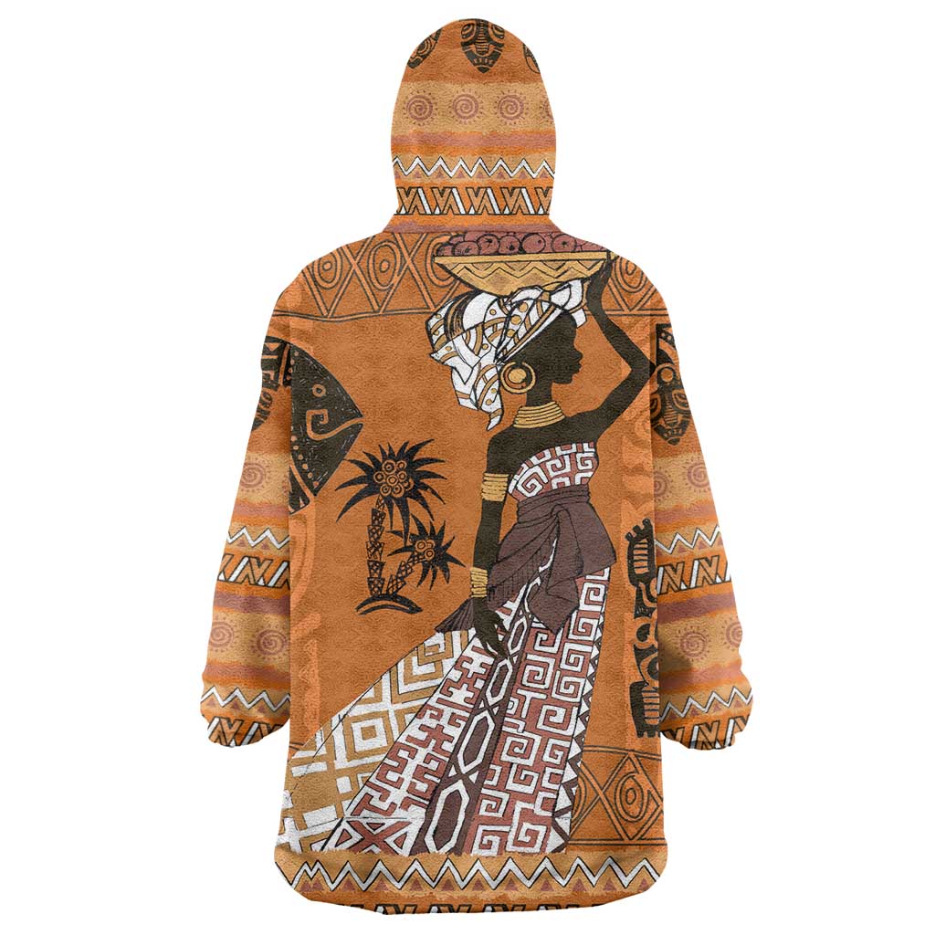 Personalized Beautiful Woman African Wearable Blanket Hoodie DT02