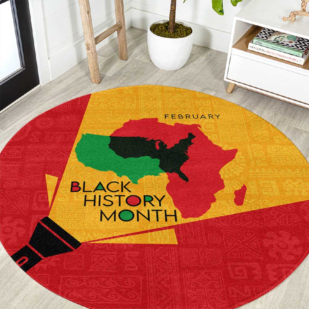 Black History Month Round Carpet - African February Design DT02