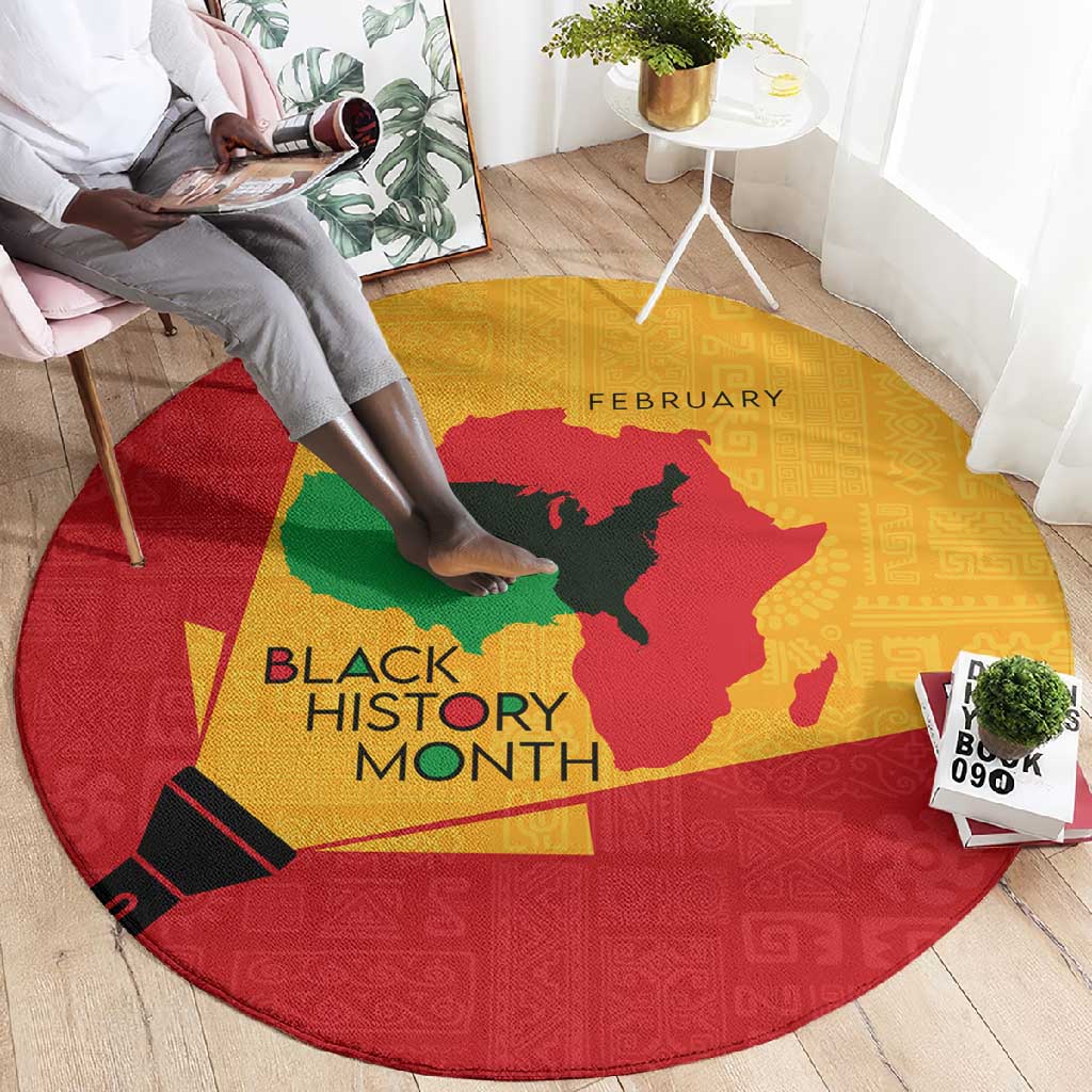 Black History Month Round Carpet - African February Design DT02