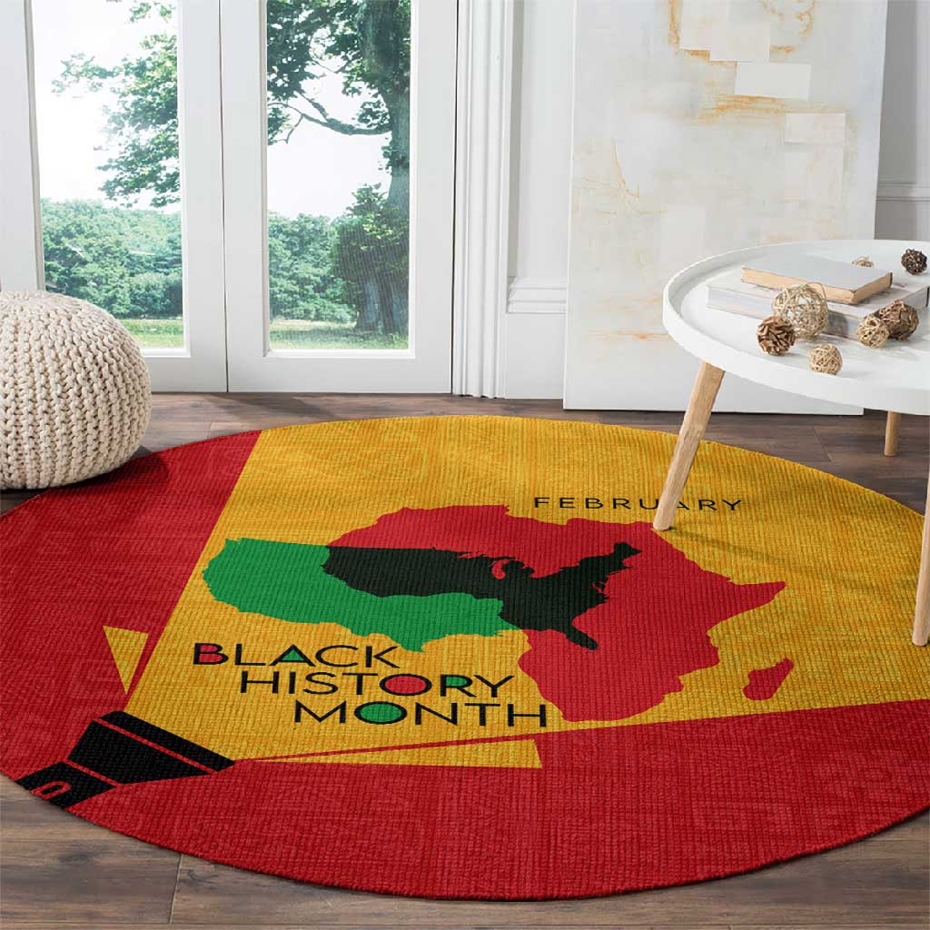 Black History Month Round Carpet - African February Design DT02