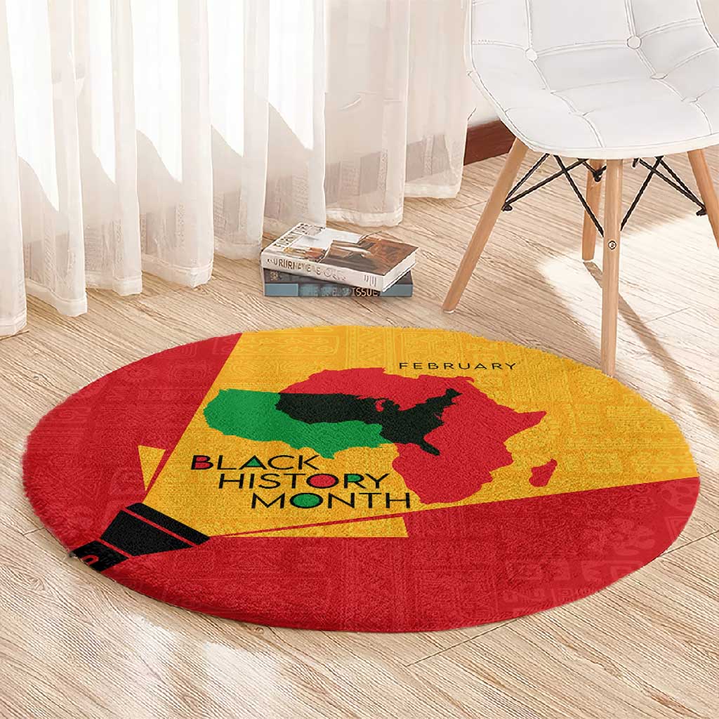 Black History Month Round Carpet - African February Design DT02