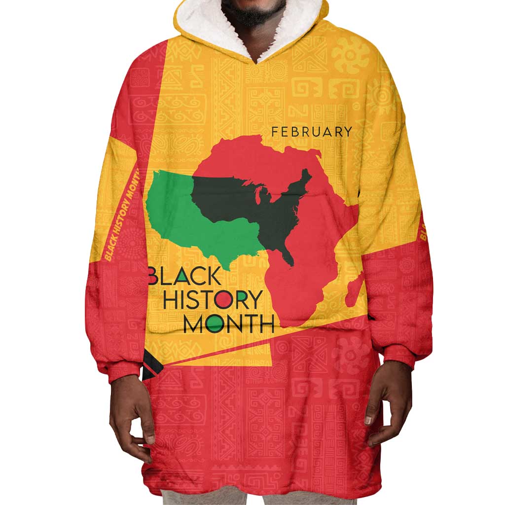Black History Month Wearable Blanket Hoodie - African February Design DT02