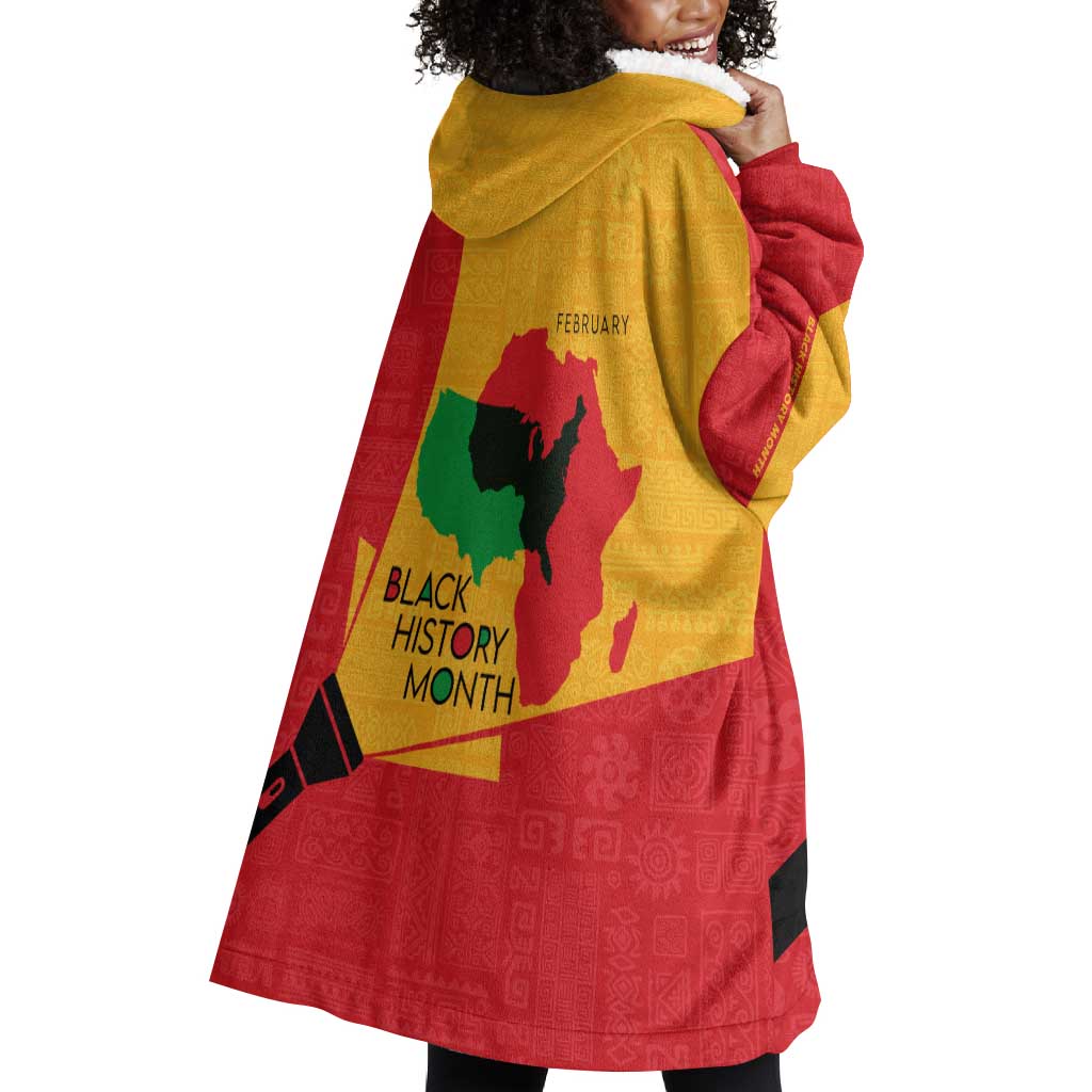 Black History Month Wearable Blanket Hoodie - African February Design DT02