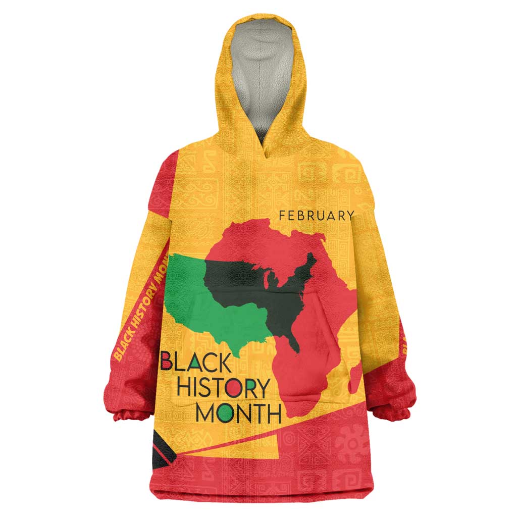 Black History Month Wearable Blanket Hoodie - African February Design DT02
