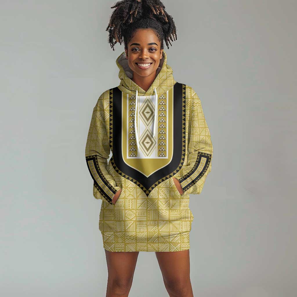 Personalized African Dashiki Hoodie Dress - Mudcloth Style DT02