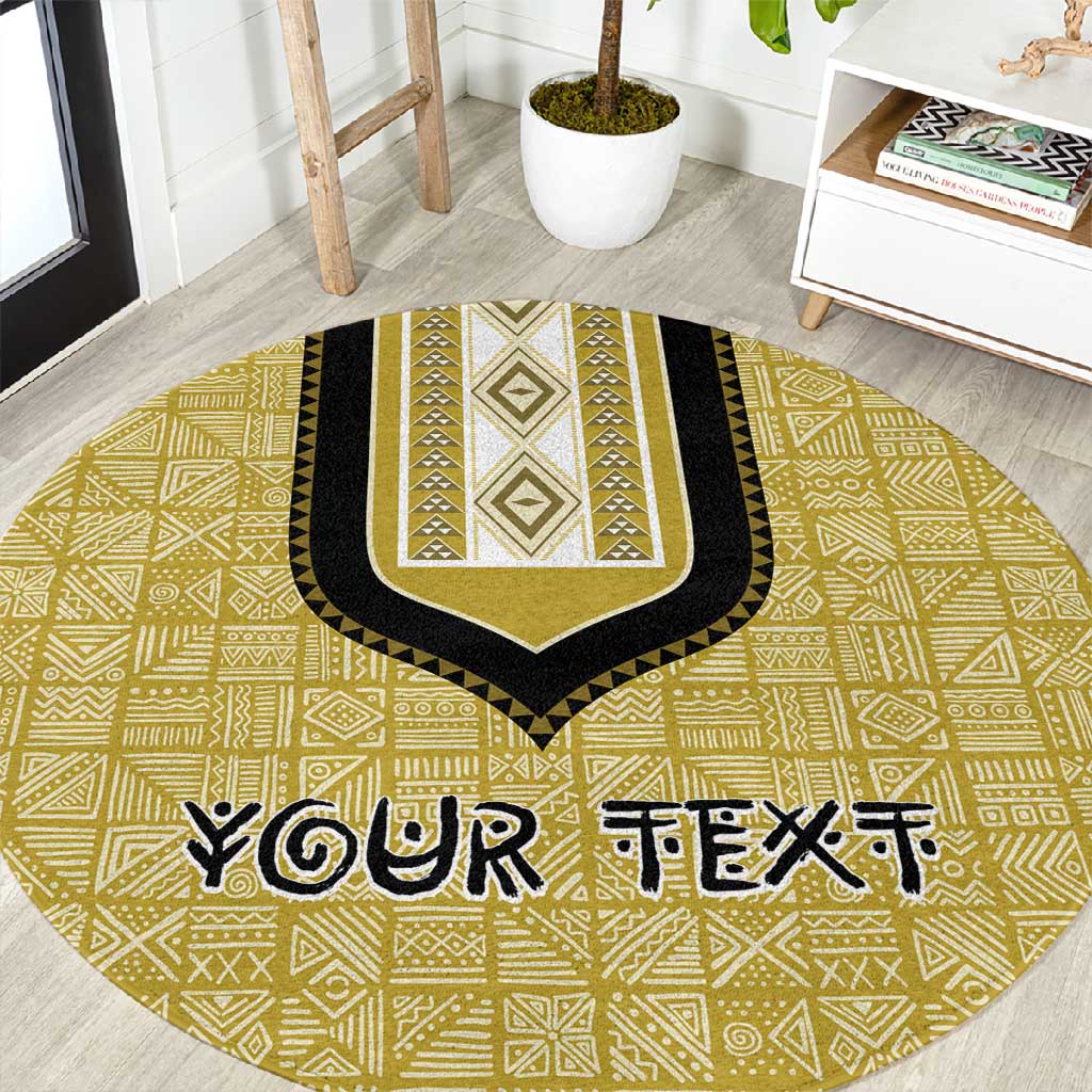 Personalized African Dashiki Round Carpet - Mudcloth Style DT02