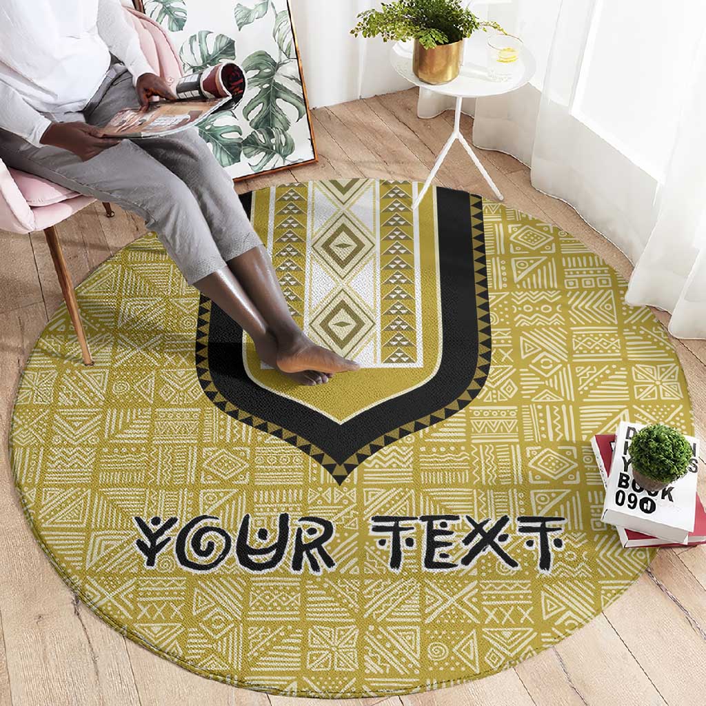 Personalized African Dashiki Round Carpet - Mudcloth Style DT02