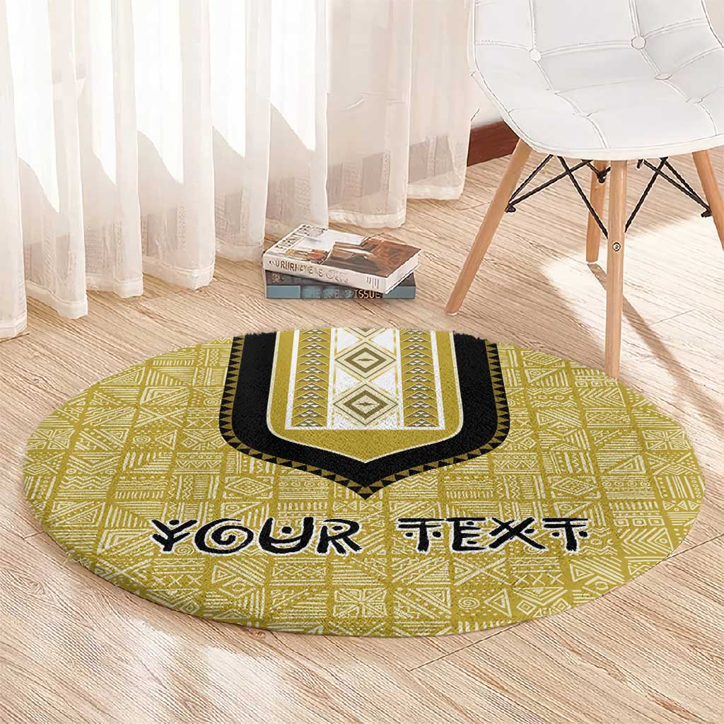 Personalized African Dashiki Round Carpet - Mudcloth Style DT02