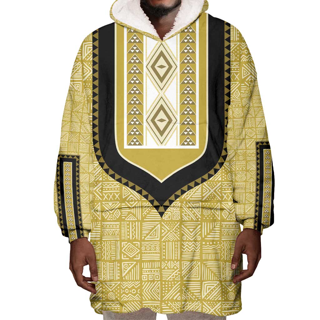 Personalized African Dashiki Wearable Blanket Hoodie - Mudcloth Style DT02