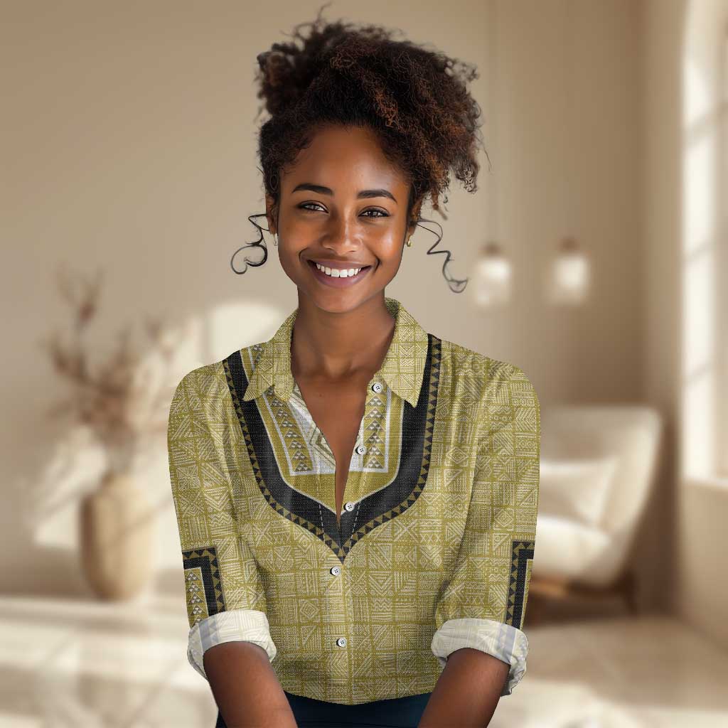 Personalized African Dashiki Women Casual Shirt - Mudcloth Style DT02
