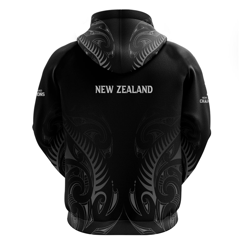 New Zealand Hoodie Rugby 2023 Champions Black DT02
