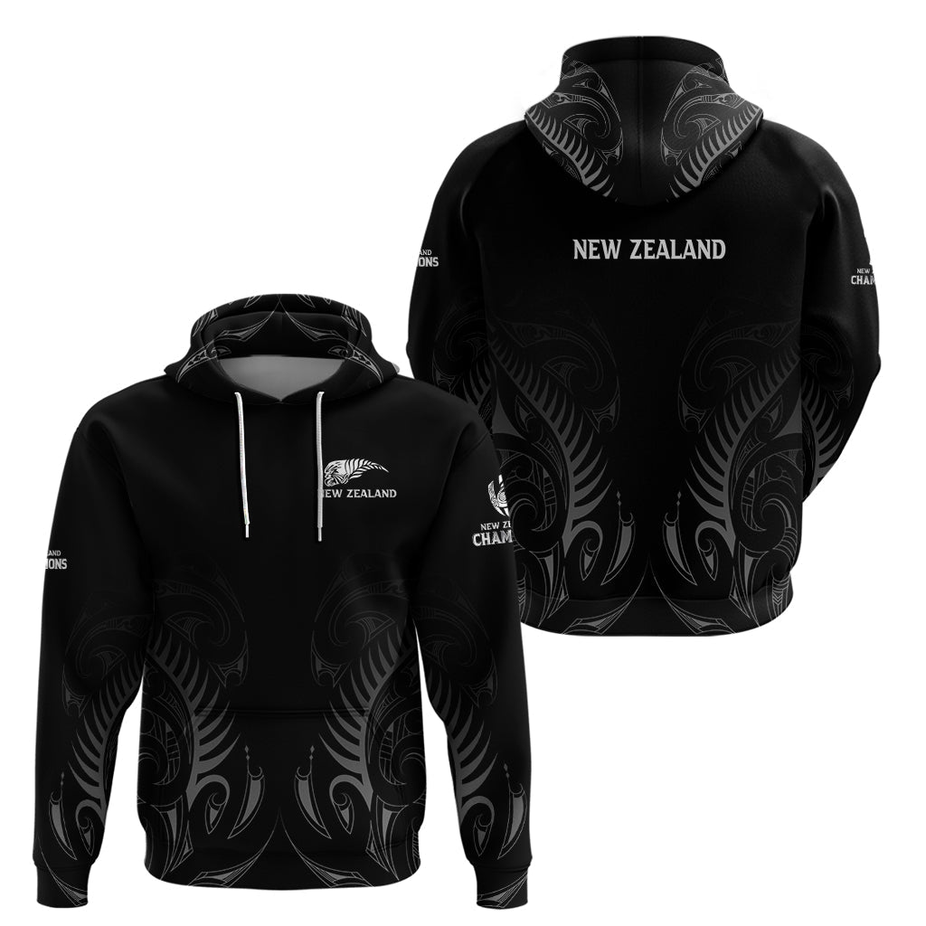 New Zealand Hoodie Rugby 2023 Champions Black DT02