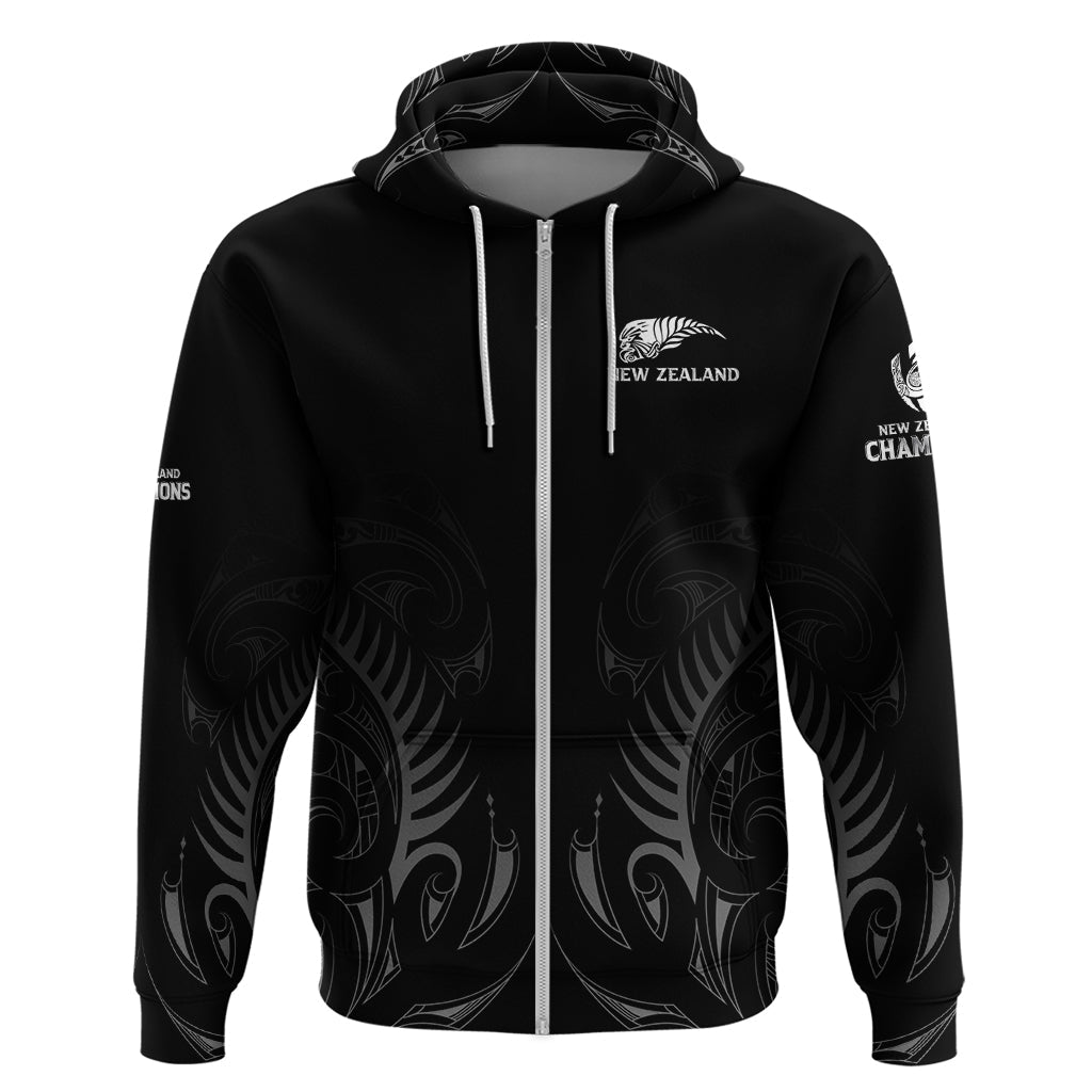 New Zealand Hoodie Rugby 2023 Champions Black DT02