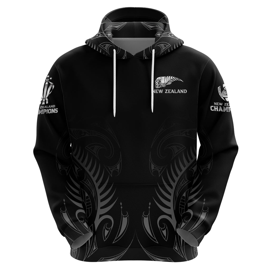 New Zealand Hoodie Rugby 2023 Champions Black DT02