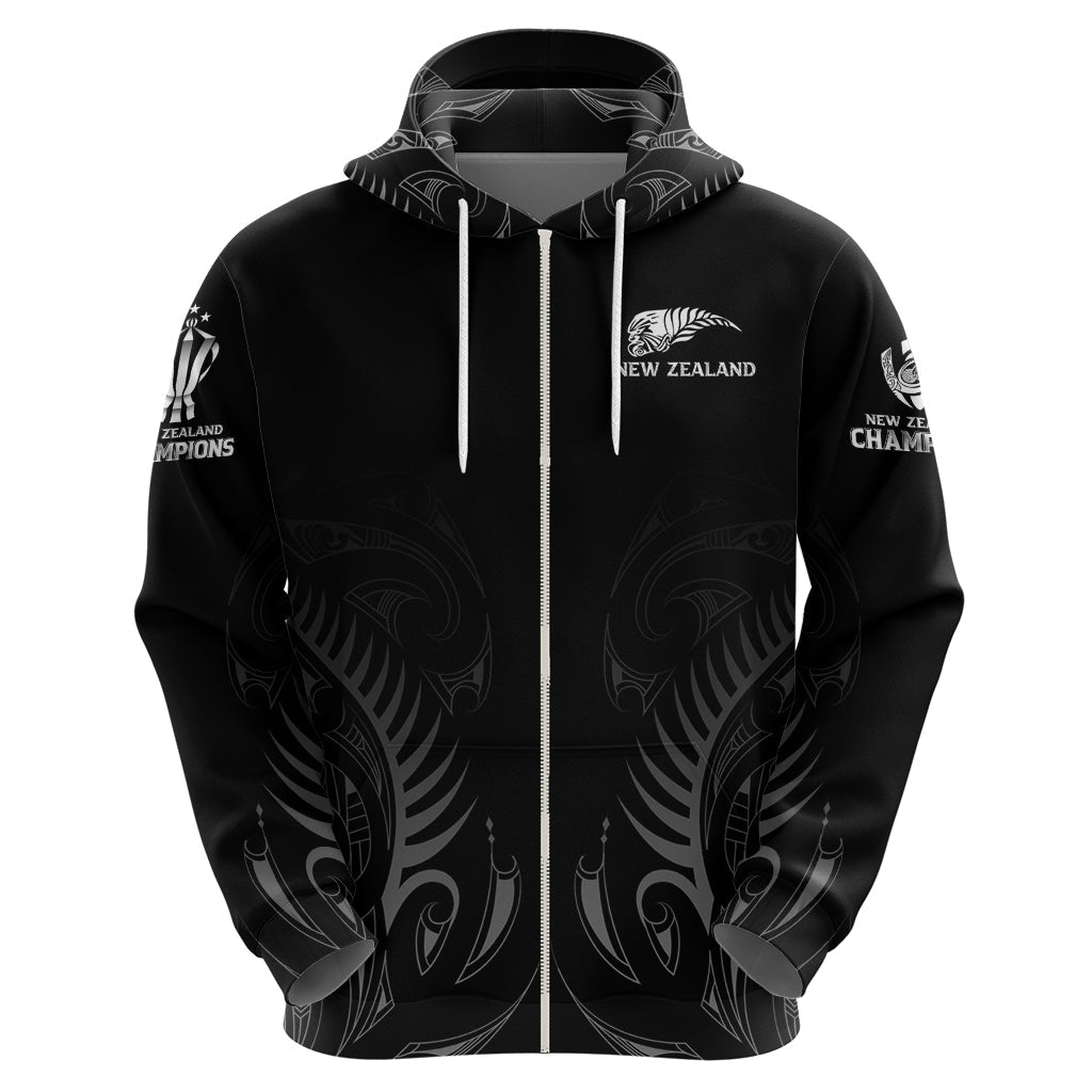 New Zealand Hoodie Rugby 2023 Champions Black DT02