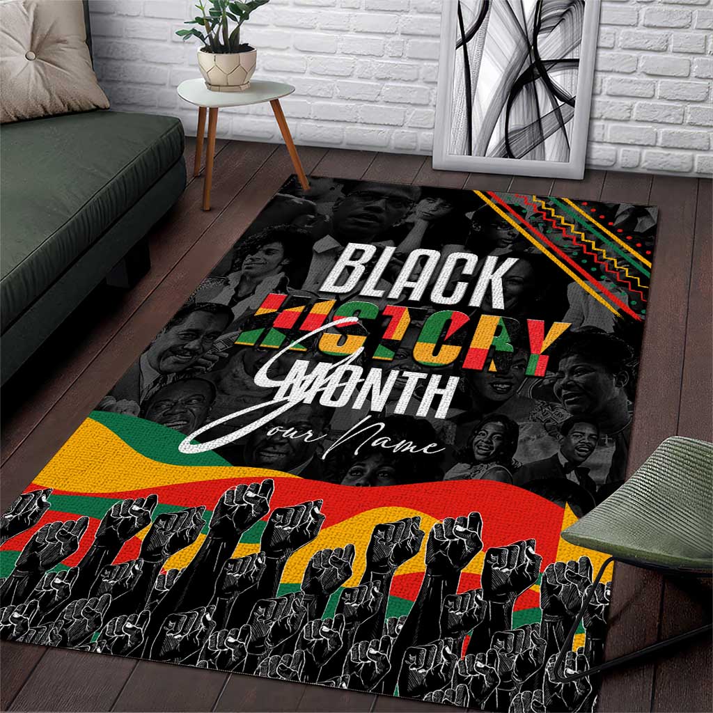 Personalized Black History Month Area Rug with African American Heroes DT02