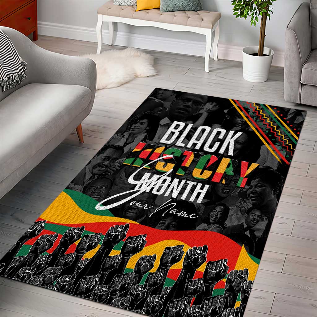 Personalized Black History Month Area Rug with African American Heroes DT02