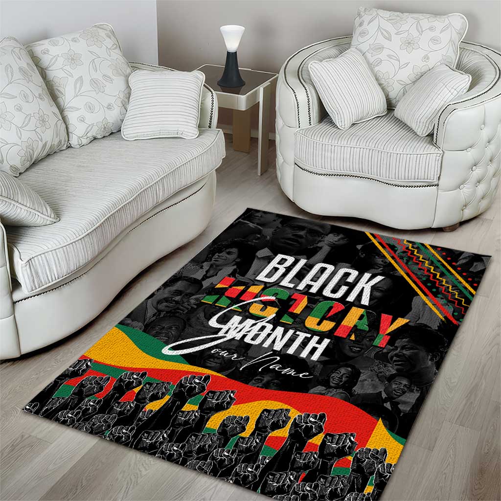 Personalized Black History Month Area Rug with African American Heroes DT02