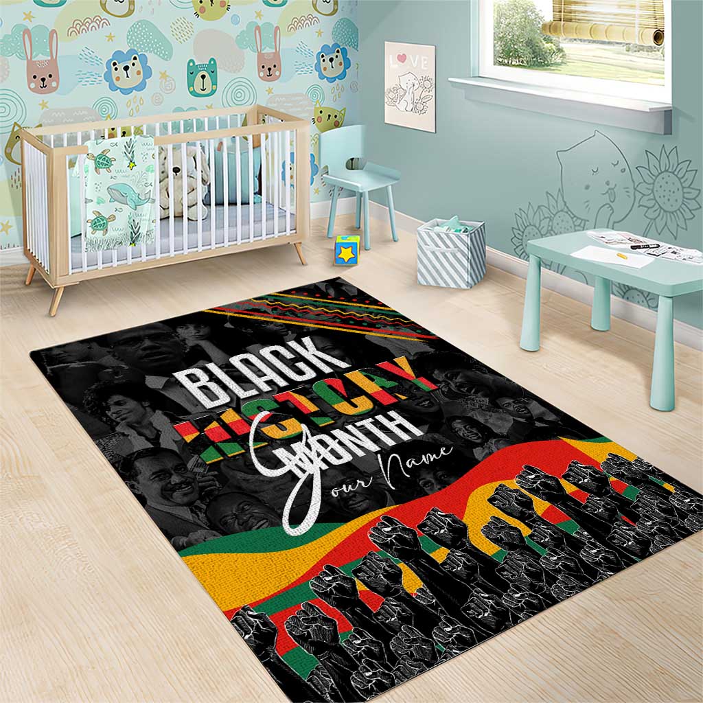 Personalized Black History Month Area Rug with African American Heroes DT02