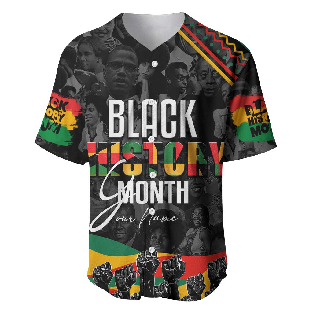 Personalized Black History Month Baseball Jersey with African American Heroes DT02
