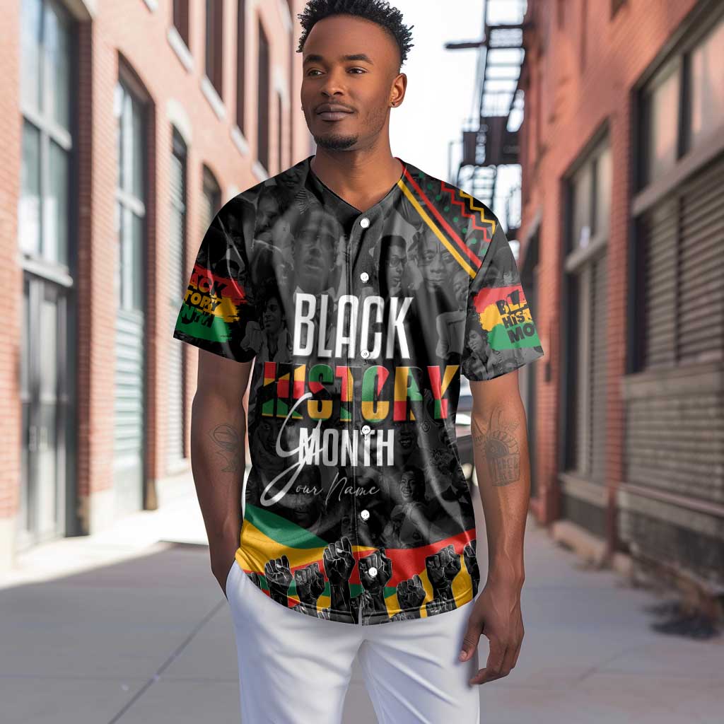 Personalized Black History Month Baseball Jersey with African American Heroes DT02
