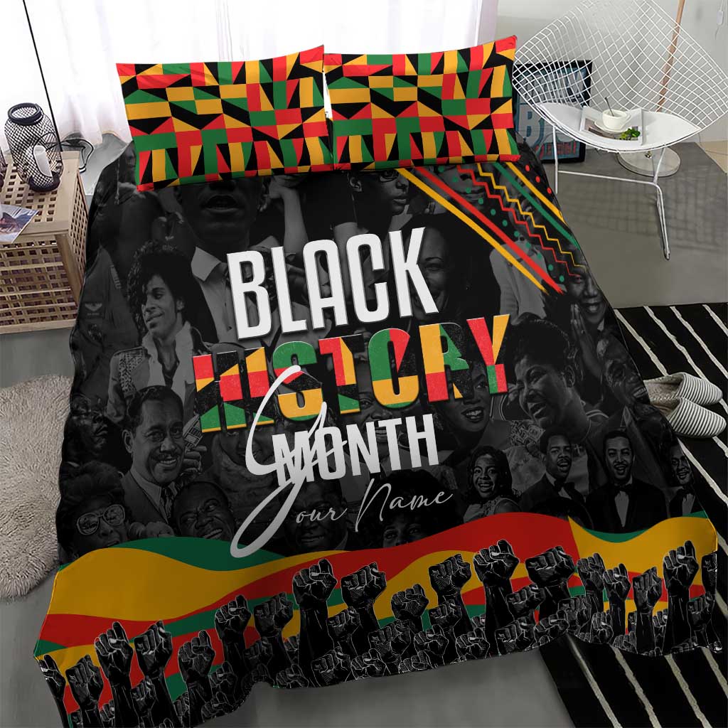Personalized Black History Month Bedding Set with African American Heroes DT02