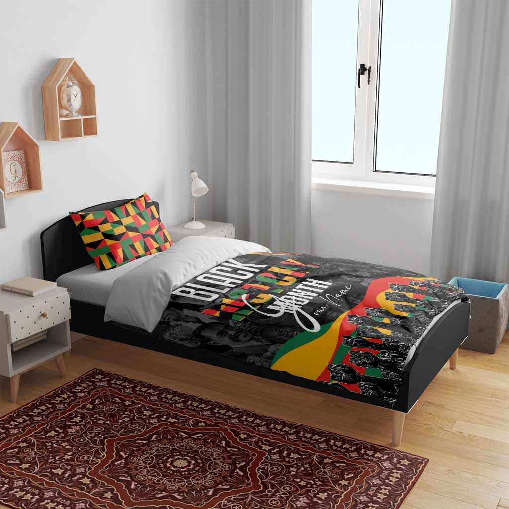 Personalized Black History Month Bedding Set with African American Heroes DT02
